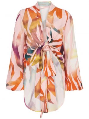 Блуза с принт с принт зебра Silvia Tcherassi розово