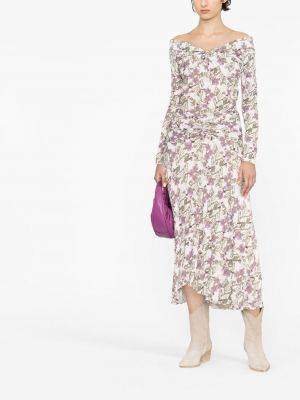 Mustriline lilleline kleit Isabel Marant valge