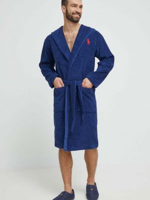 Синий хлопковый халат Polo Ralph Lauren