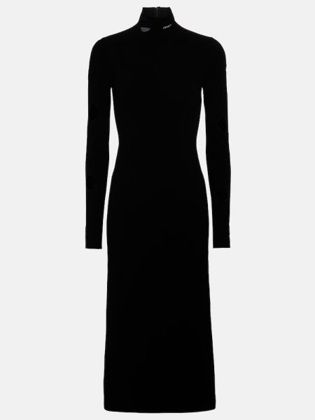 Viskózové midi šaty Prada - černá