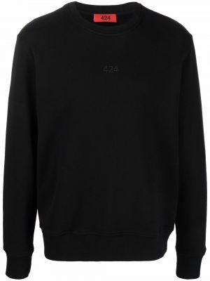 Sweatshirt mit stickerei aus baumwoll 424 schwarz