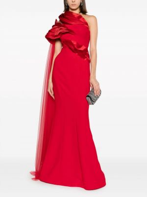 Sukienka koktajlowa drapowana Gaby Charbachy czerwona