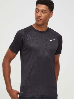 Тениска с дълъг ръкав с принт Nike черно