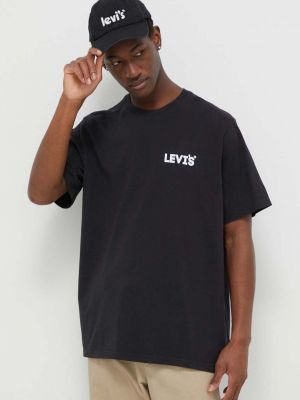 Koszulka bawełniana z nadrukiem Levi's czarna