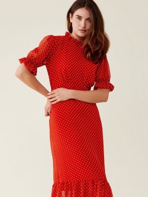 Платье в горошек Finery красное