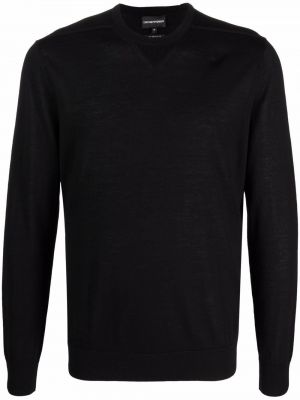 Jersey de tela jersey de cuello redondo Emporio Armani negro