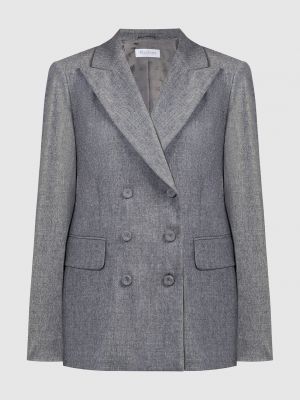 Шерстяной пиджак Max Mara серый