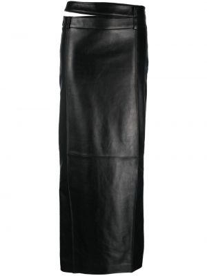 Kožená sukně The Mannei černé