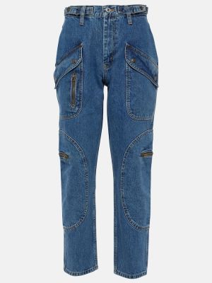 Kõrge vöökohaga kitsa lõikega teksapüksid Re/done sinine