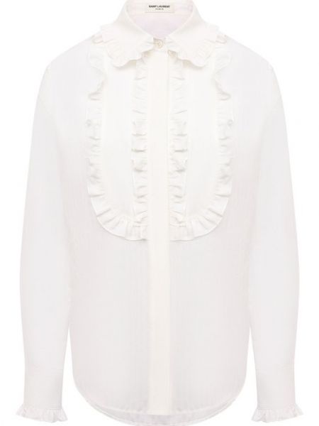 Хлопковая блузка Saint Laurent белая
