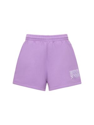 Pantaloni scurți din bumbac Rotate violet