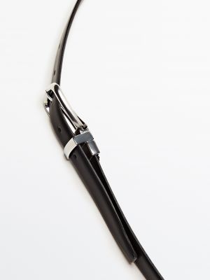 Двусторонний кожаный ремень Massimo Dutti черный
