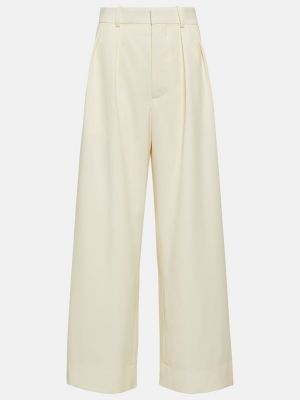 Vlněné kalhoty s nízkým pasem relaxed fit Wardrobe.nyc bílé