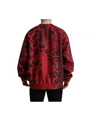 Sudadera con estampado leopardo de tela jersey Dolce & Gabbana rojo