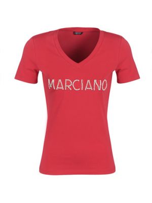 T-shirt con cristalli Marciano rosso