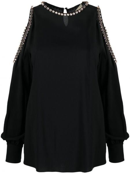 Блуза с кристали Elie Saab черно