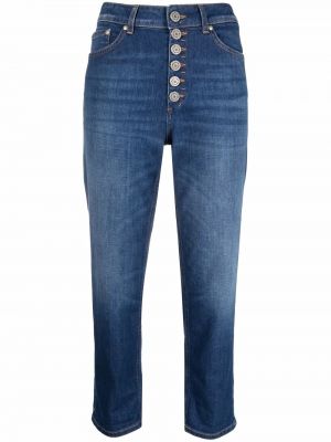 Péřové džíny s knoflíky Dondup modré
