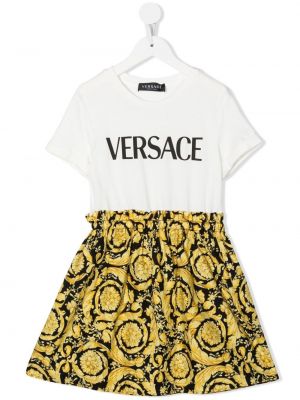 Kort klänning för tjejer Versace Kids vit