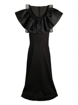 Saténové večerní šaty Bazza Alzouman černé