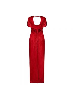 Sukienka długa z głębokim dekoltem Maria Lucia Hohan czerwona