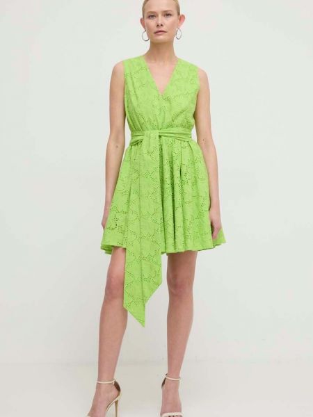 Pamučna mini haljina Silvian Heach zelena