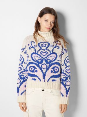 Пуловер Bershka синьо