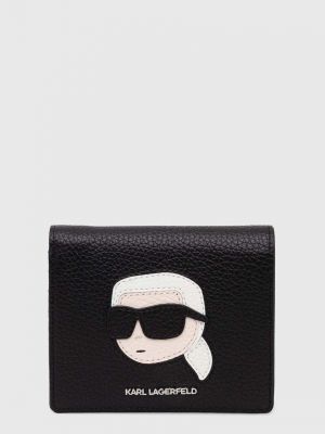 Bőr bőr pénztárca Karl Lagerfeld fekete