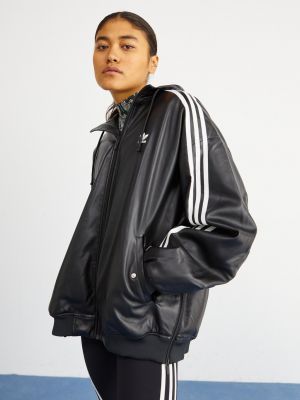 Кожаная куртка Adidas Originals черная