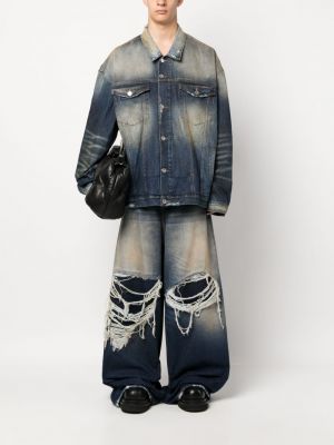 Kurtka jeansowa z przetarciami Vetements niebieska