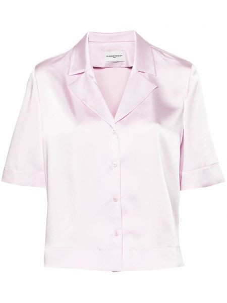 Satynowa koszula Claudie Pierlot różowa
