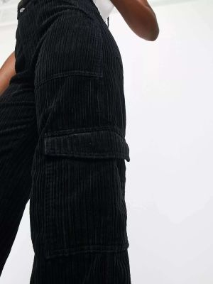 Черные вельветовые брюки карго Weekday Julian