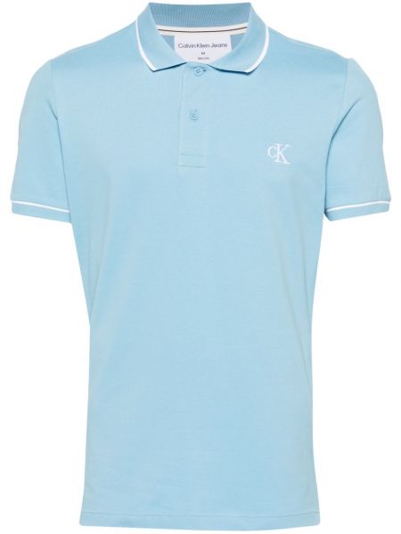 Poloshirt med broderier Calvin Klein Jeans blå