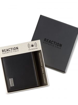 Мужской тонкий складной кошелек повышенной емкости из кожи наппа с RFID-метками Kenneth Cole Reaction