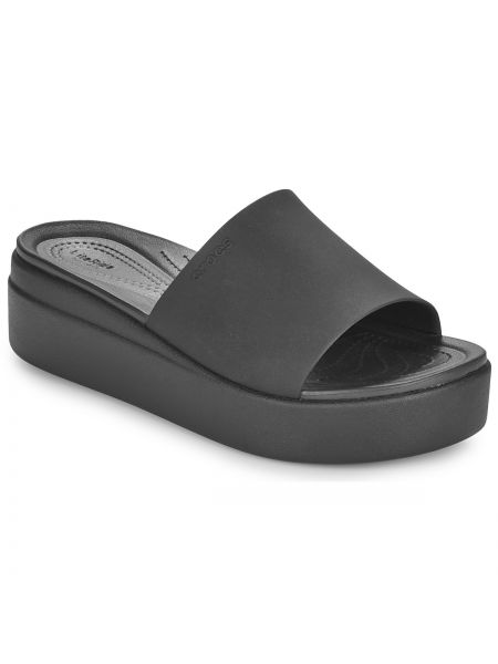 Papuci cu platformă Crocs negru