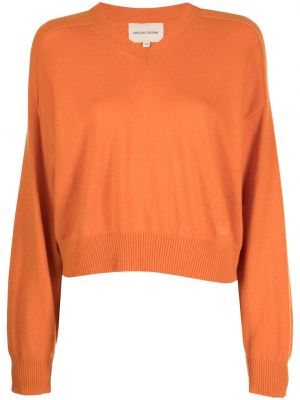 Pull à col v Loulou Studio orange