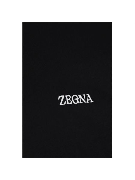Camisa con bordado de algodón Ermenegildo Zegna negro