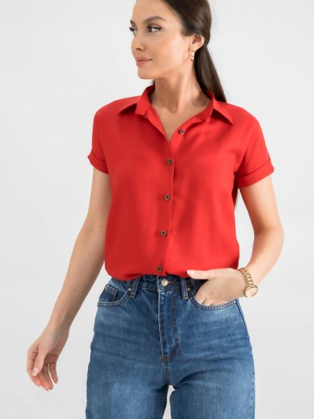Риза с къс ръкав Armonika червено