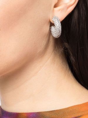 Boucles d'oreilles à boucle Amina Muaddi gris