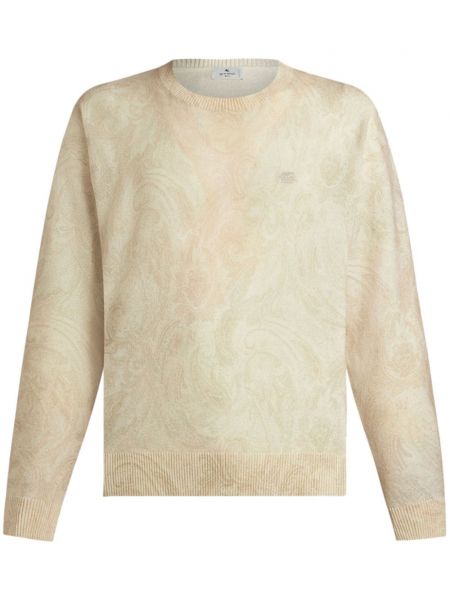 Dlhý sveter s paisley vzorom Etro béžová