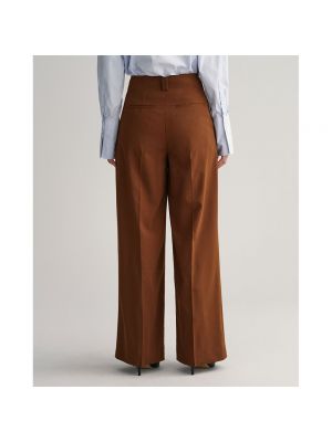Плиссированные брюки свободного кроя Gant коричневые