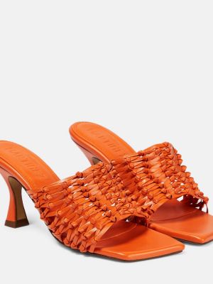Sandale din piele împletite Souliers Martinez portocaliu