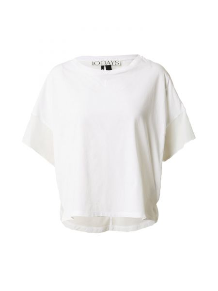 Pletené bavlnené priliehavé tričko 10days - biela