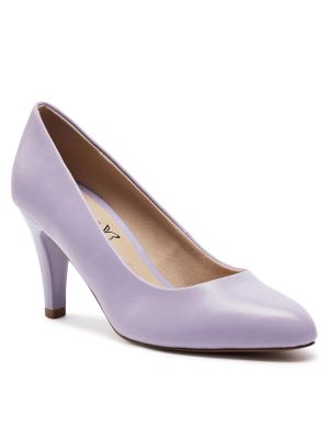 Полуотворени обувки с ток Caprice виолетово