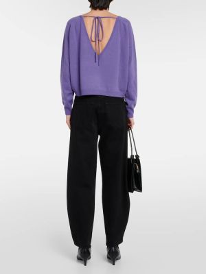 Jersey de lana de cachemir de tela jersey Jardin Des Orangers violeta