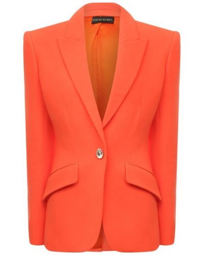 Шерстяной пиджак David Koma, оранжевый