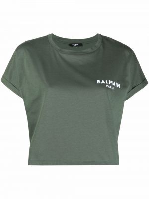 Camiseta con estampado Balmain verde