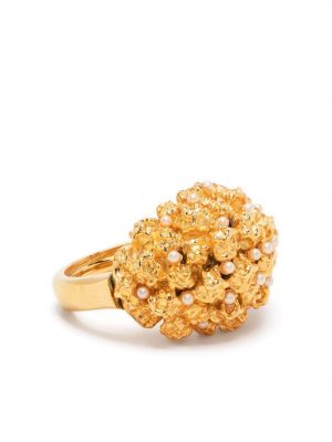 Gyűrű gyöngyökkel Kenneth Jay Lane aranyszínű