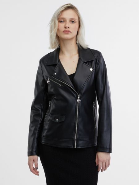 Kožená bunda z ekologickej kože Orsay čierna