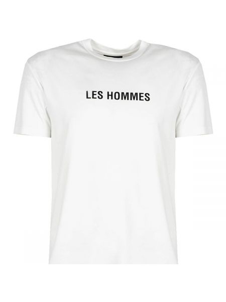 Koszulka z nadrukiem z krótkim rękawem Les Hommes biała
