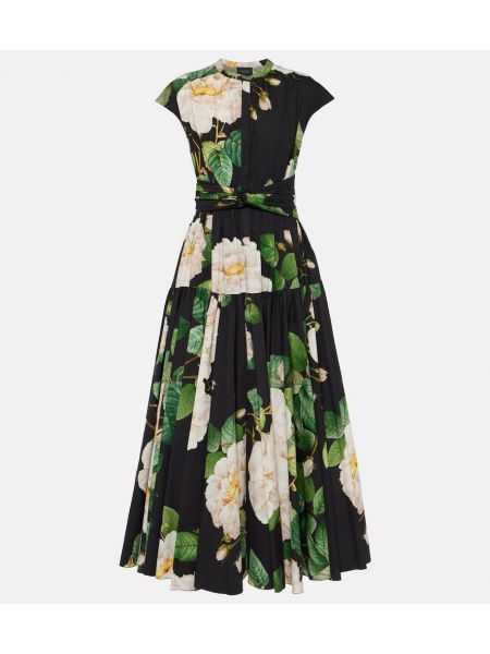 Květinové bavlněné midi šaty Giambattista Valli